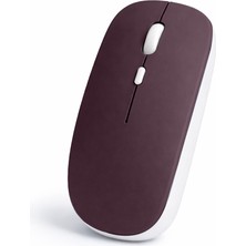 Sneezy Minimal Tasarımlı Kablosuz Mouse Bluetooth Bağlantı Şarjlı USB Dongle Destekli Hafif ve Şık - Mürdüm