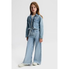 Nk Kız Çocuk Brazil Taşlı Denim Ceket 8-14 Yaş Mavi