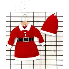 Royaleks Group Kız Çocuk Noel Anne Yılbaşı Kostümü Etekli Şapkalı Elbise Yılbaşı Noel Baba Kostüm