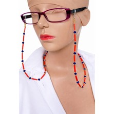 Sinem Şanlı Atelier Uzun Cam ve Kristal Boncuklu Altın Kaplama Çok Amaçlı Gözlük Askısı Çift Kullanımlı Kolye