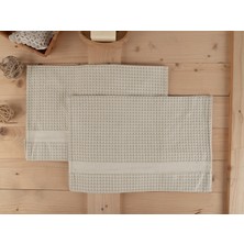 Baveno Home Pamuklu 2'li 40X60 cm Waffle Dokulu Modern El & Mutfak Havlusu Seti Baveno