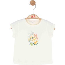 Nk Kız Bebek Bele Tshirt 1-4 Yaş Krem