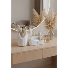 PremiumPort Beyaz Çok Amaçlı Makyaj ve Fırça Organizeri Seti Olivia-Brush