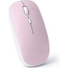 Sneezy Tüm Cihazlara Uyumlu Bluetooth Mouse Şarjlı Batarya USB Dongle ve Şarj Kablosu Dahil - Pembe