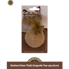 Eastland Hasır Tüylü Çıngıraklı Top-Çap 6 cm Kedi Oyuncağı