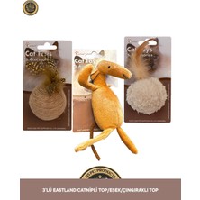 Eastland Üçlü Set Catnipli Keçe Top / Çıngıraklı Top / Eşek Kedi Oyuncağı