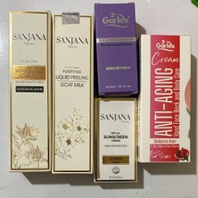 Sanjana Cilt Bakım Seti,5 Li Ürün Seti(Peeling,beyazlatıcı,güneş Kremi,sıkılaştırıcı,göz Çevresi Bakımı)