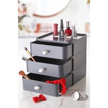 Mutfak Köşesi 3'lü Takı, Makyaj ve Kozmetik Düzenleyici Çekmece, Ofis Masa Düzenleyici, Beyaz