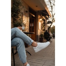 Enoch Hakiki Deri Lazer Delikli Erkek Sneaker Ortopedik Taban