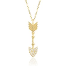 Lilarote Ok Altın Kolye