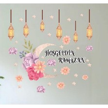 Okavango Sticker Hoş Geldin Ramazan Dekorlu Ahşap Kapı Süsü, Ramazan Süsleri, Ramazan Süsü Ramazan Ürünleri