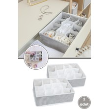 PremiumPort Çiftli 12 Bölmeli Çok Amaçlı Bebek Çamaşır ve Eşarp Organizer Seti