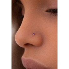 Sacce Scarves & Accessories 925 Ayar Gümüş Mor Taşlı Tektaş Hızma