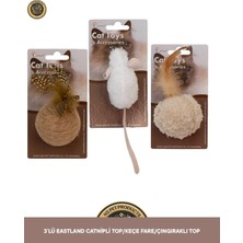 Eastland Üçlü Set Catnipli Keçe Fare / Çıngıraklı Top / Keçe Top Kedi Oyuncağı