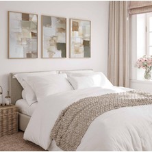 Pam Studio Bej Gri Tonlarında Modern Soyut 3’lü Tablo Seti – Minimal Duvar Dekoru