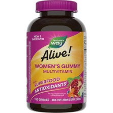 Nature’s Way Alive! Women's Daily Multivitamins, 16 Vitamin & Minerals, Energy Hair Skin & Nails 150 Gummies