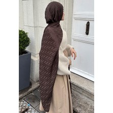 Camellia Scarfs Italyan Jakar Şal Dalga Desen - Acı Kahve