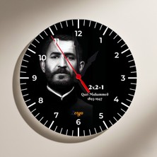 Zerya  Qazi Muhammed Siyah Renk Tasarımlı Duvar Saati Qazi Muhammed Siyah Renk Tasarımlı Duvar Saati