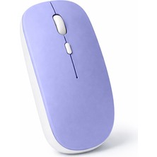 Sneezy Tüm Cihazlara Uyumlu Bluetooth Mouse Şarjlı Batarya USB Dongle ve Şarj Kablosu Dahil - Lavant