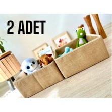 PremiumPort 2'li Jüt Çocuk Odası Dolap Çekmece Içi Düzenleyici Saklama Kutusu