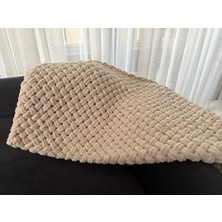 Yeni Doğan ve Bebekler Için Kadife Ip El Örgüsü Battaniye