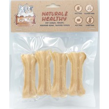 Feyza Design Küçük Irk ve Yavru Köpekler Için 4 Adet Beyaz Doğal Pres Kemiği, 7cm