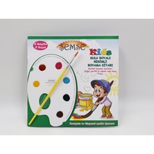 Şemse Art Şemse Kids Çocuk Boyama Kitabı 3. Seviye- El Yapımı Sulu Boya Paleti ve Fırça Ile-1 Adet