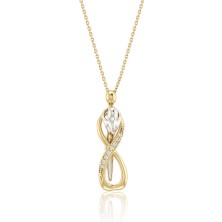 Lilarote Sarılan Çift Taşlı Altın Kolye