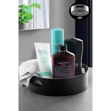 Mutfak Köşesi 360 Derece Dönen Banyo ve Buzdolabı Düzenleyici Tepsi Çok Amaçlı Organizer Siyah