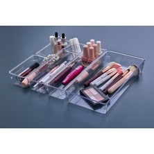 Mutfak Köşesi Şeffafdüzen 6’lı Makyaj Organizeri – Fırça, Ruj, Oje ve Aksesuar Düzenleyici, Organizer