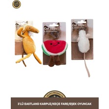 Eastland Üçlü Set Catnipli Karpuz / Keçe Fare / Eşek Kedi Oyuncağı