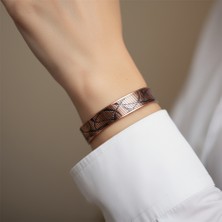 Earth Series – Hat Dokulu Ince Bakır Bileklik