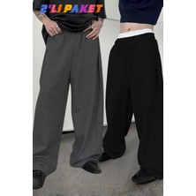 Vladivosto Bol Paça Lastikli Baggy Ekstra Salaş Düşük Bel Oversize Battal Eşofman Altı