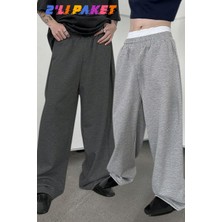 Vladivosto Bol Paça Lastikli Baggy Ekstra Salaş Düşük Bel Oversize Battal Eşofman Altı