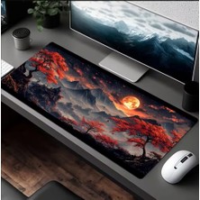 Sge Teknoloji 70X30 cm Sıra Dağlar ve Sonbahar Gecesi Kaydırmaz Taban Speed Yüzey Oyuncu Mouse Pad Gaming
