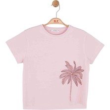 Nk Kız Çocuk Palmiye Tshirt 8-14 Yaş Pudra