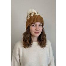 Zeepy Dizayn Kadınlar Için El Yapımı Çiçek Desenli Bere