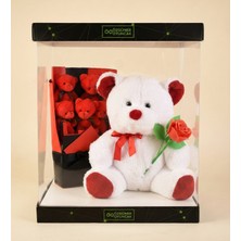 Özgüner Oyuncak Sevgililer Günü Sürprizi Özel Kutulu Peluş Ayıcık 3D Gül Detaylı Buket Seti