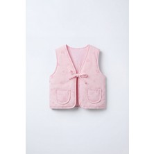 Magu Kız Çocuk Pamuklu Yelek Pembe Renkli Kalp Deseni ile Şık ve Konforlu Kullanım