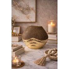 BRANDSMITHS Altın Detaylı Modern Vazo-Yatay Form