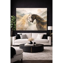 Dekoratif Modern Atlar Kanvas Tablo