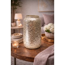 BRANDSMITHS Altın Dokulu Işıltılı Dekoratif Vazo