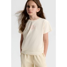 Nk Kız Çocuk Bouguet Tshirt 8-14 Yaş Krem-Pembe