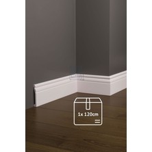 Evime Decor Beyaz Süpürgelik 10CM, 1 Adet 120CM Düz Polimer Ev Duvar Zemin Dekorasyonu Suya Dayanıklı