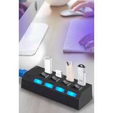 Gampus USB Giriş Çoğaltma Aparatı 1 Girişi 4 Girişe Çeviren Aparat Süper Hızlı USB 3.0 Hub