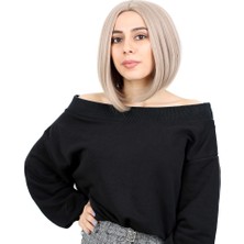 Esranın Dünyası Kahkülsüz Düz Kısa Fiber Sentetik Peruk - Küllü Bebek Sarı RSPM34-ESRDNS