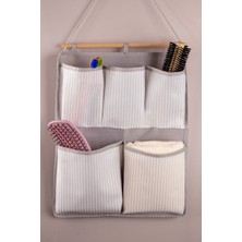 PremiumPort Gri 5 Cepli Çok Amaçlı Askılı Duvar Organizer 35X45