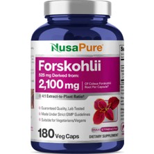 NusaPure Forskohlii 4:1 Extract, 525 Mg Equivalent To 21,00 Mgper Caps - 180 Capsules (Non-Gmo, Gluten Free)