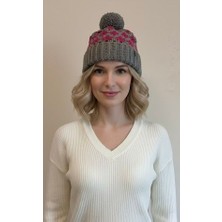 Zeepy Dizayn Kadınlar Için El Yapımı Çiçek Desenli Bere