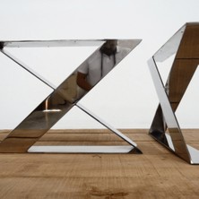 Star Krom x Çerçeve Yassı Çelik Ottoman Sehpa Ayağı Seti